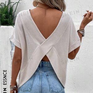 Emery Rose Wrap Front Waffle Knit Top